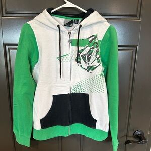 Volcom Green and Black Hoodie Jacket